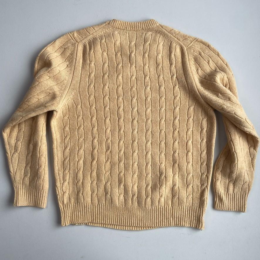 VNTG Brooks Brothers (L) Golden Yellow 100% Wool Cable Knit Sweater