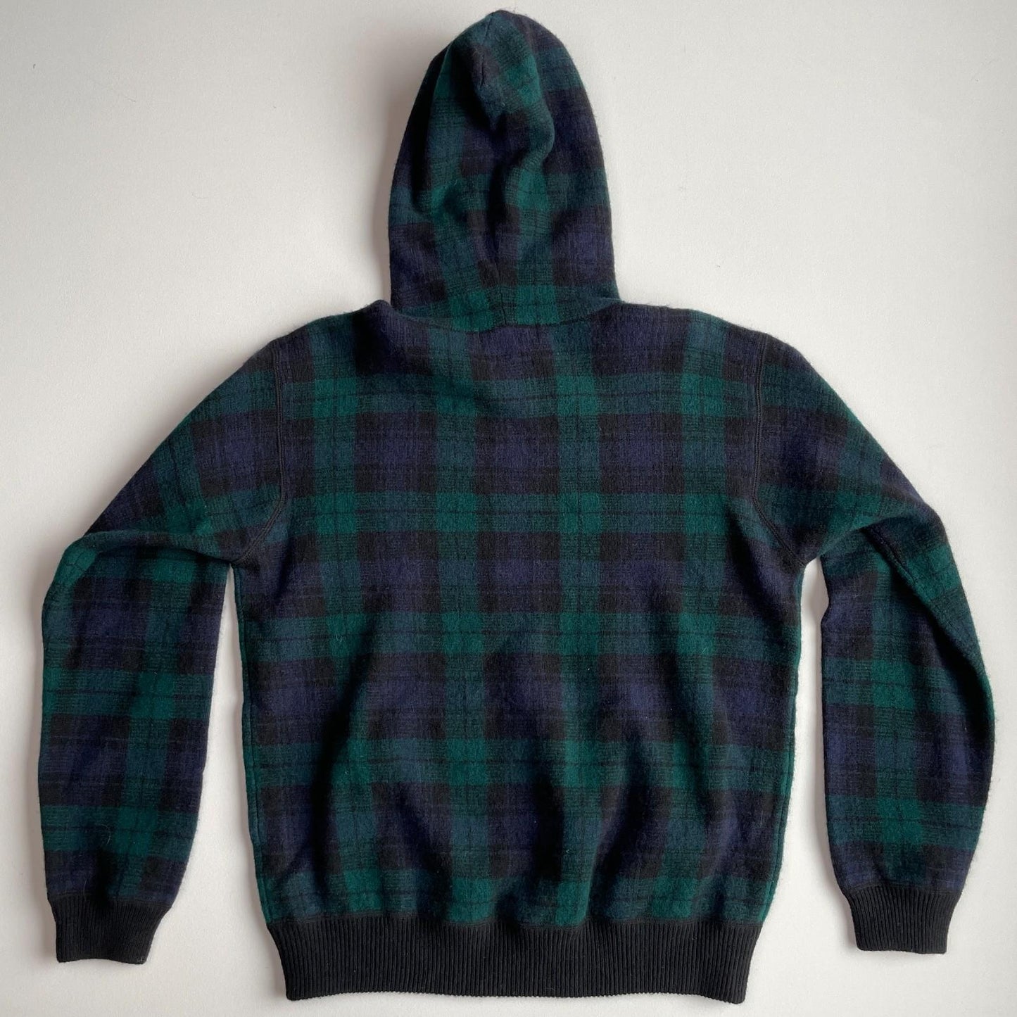 NWT VNTG Polo Ralph Lauren (M) Black Watch Tartan 100% Wool Hooded Sweater