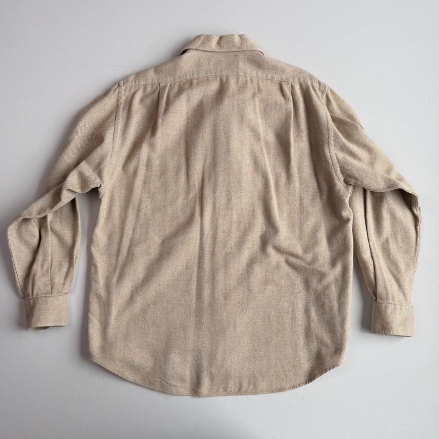 Paul Stuart (L) Oatmeal Wide-Herringbone Brushed Cotton Shirt