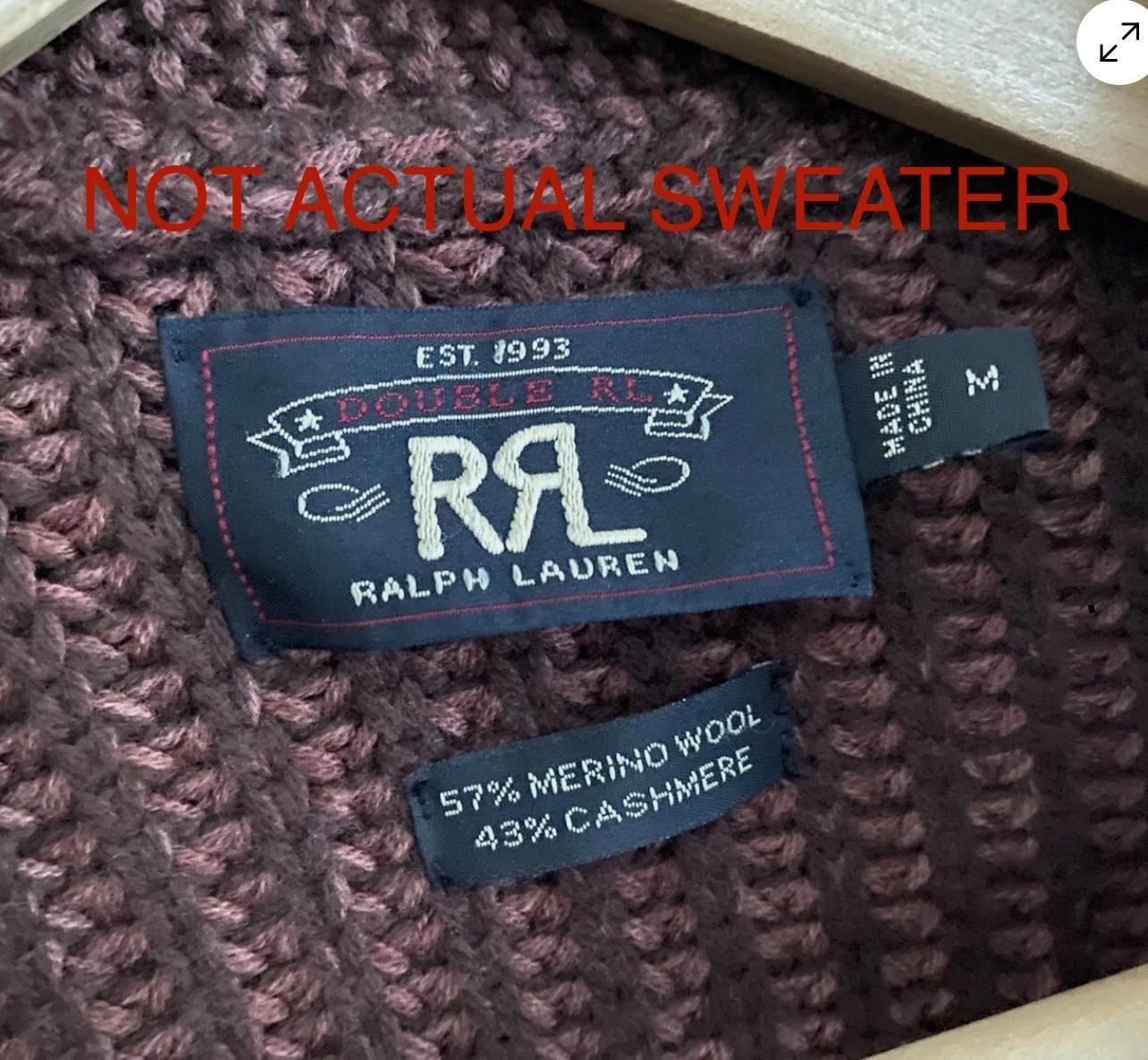 RRL Ralph Lauren (S) Cashmere/Merino Wool Rust Maroon Cardigan Sweater
