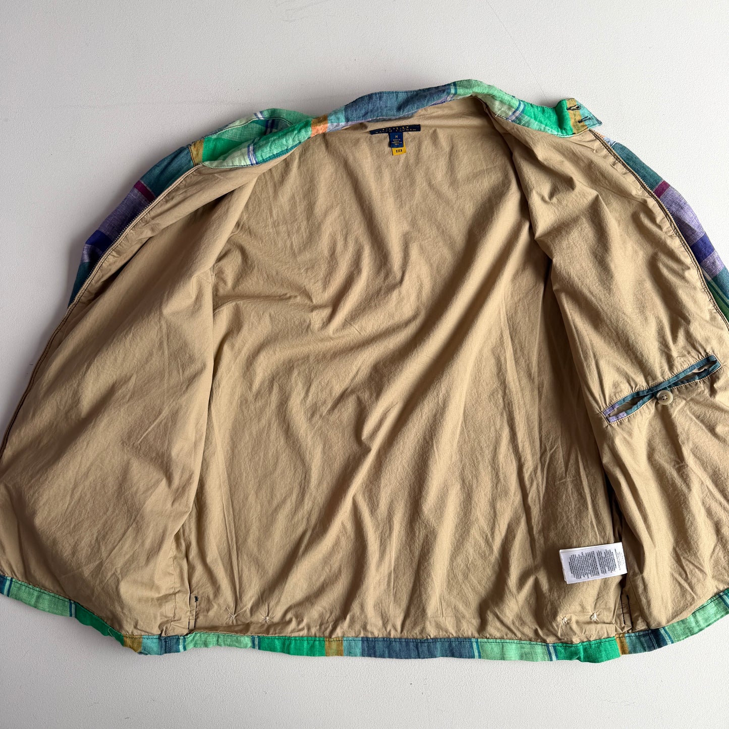 Polo Ralph Lauren (M) 100% Linen Madras Lined Jacket