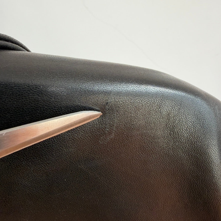 Giorgio Armani (42 /44) Black Glove Soft Lambskin Leather Coat