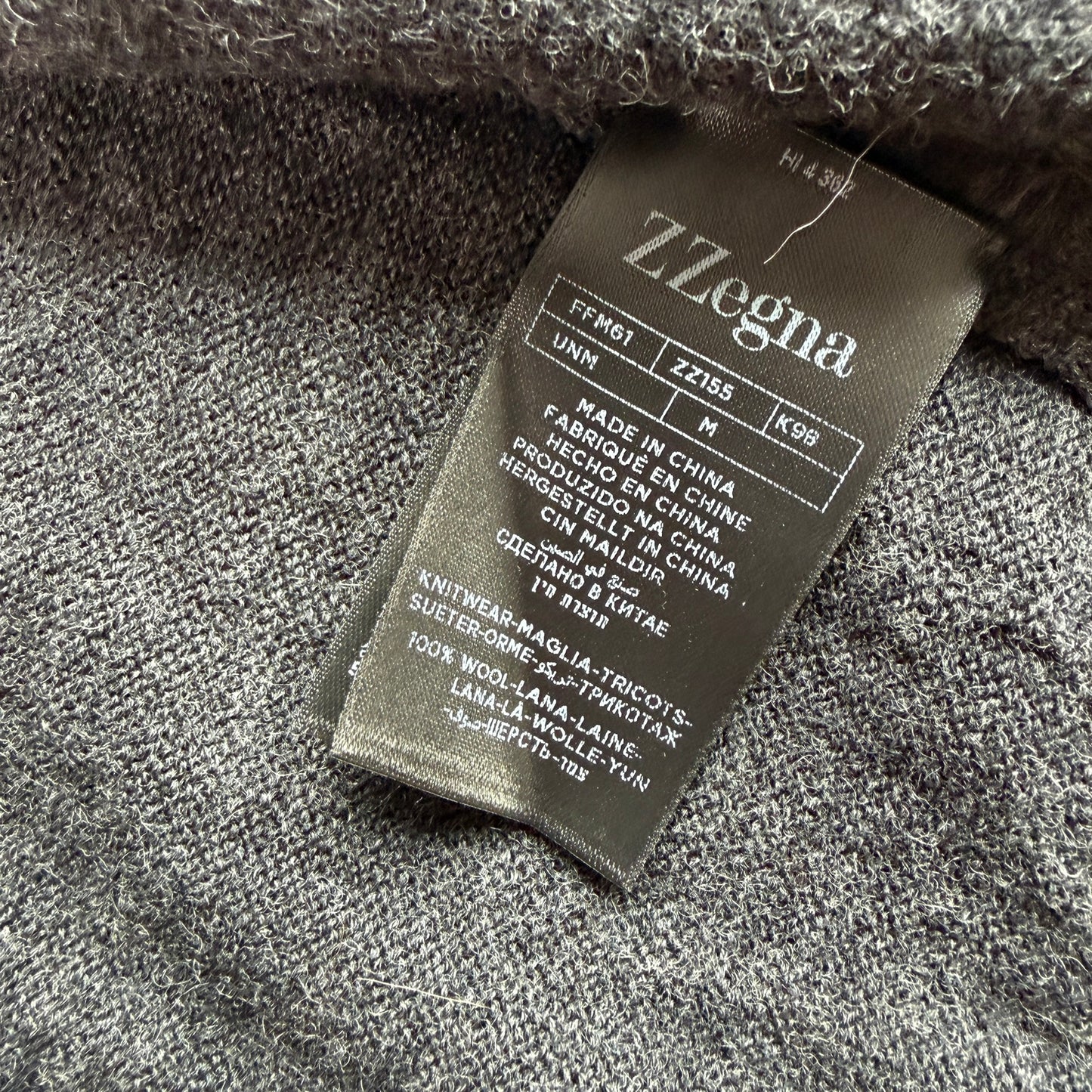 Z Zegna (M) 100% Wool Double Breast Gray Sweater Jacket