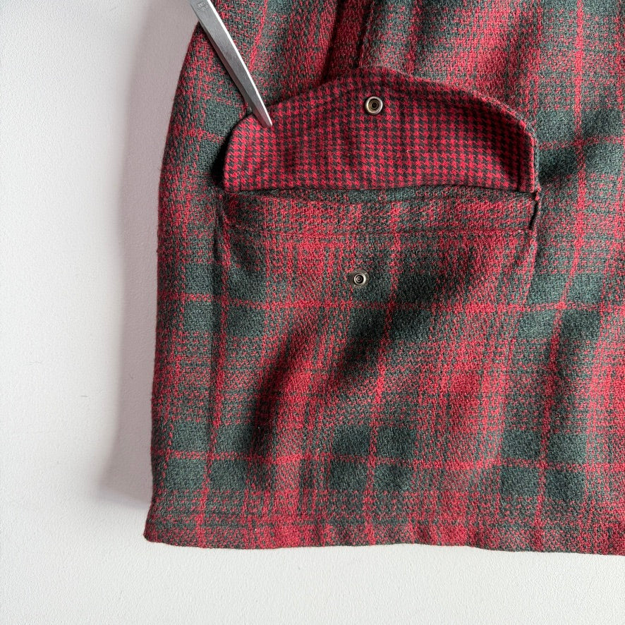 VNTG RRL Ralph Lauren (L) Wool Red/Green Plaid Hunting Field Coat