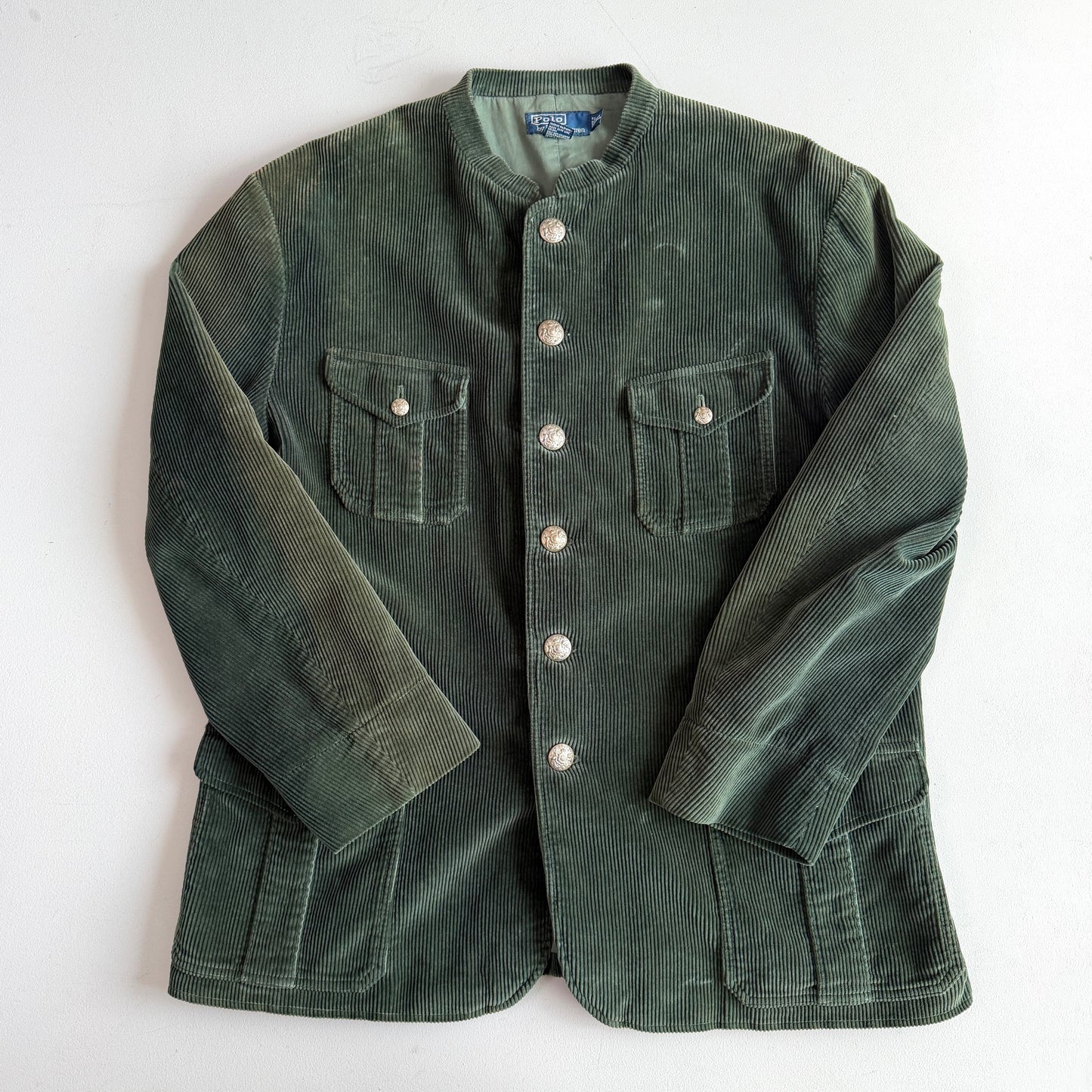 VNTG Polo Ralph Lauren (2XL) Loden Green Corduroy Half-Belt Field Jacket