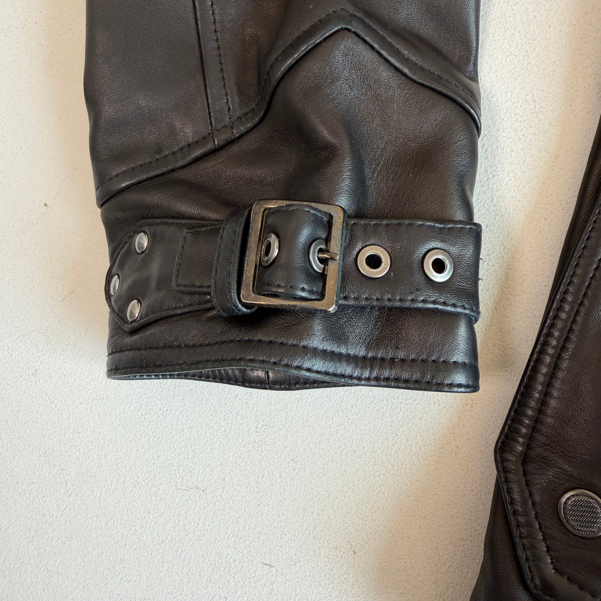 Ralph Lauren RLX (XL) Glove-Soft Leather Fireman Clasp Black Jacket