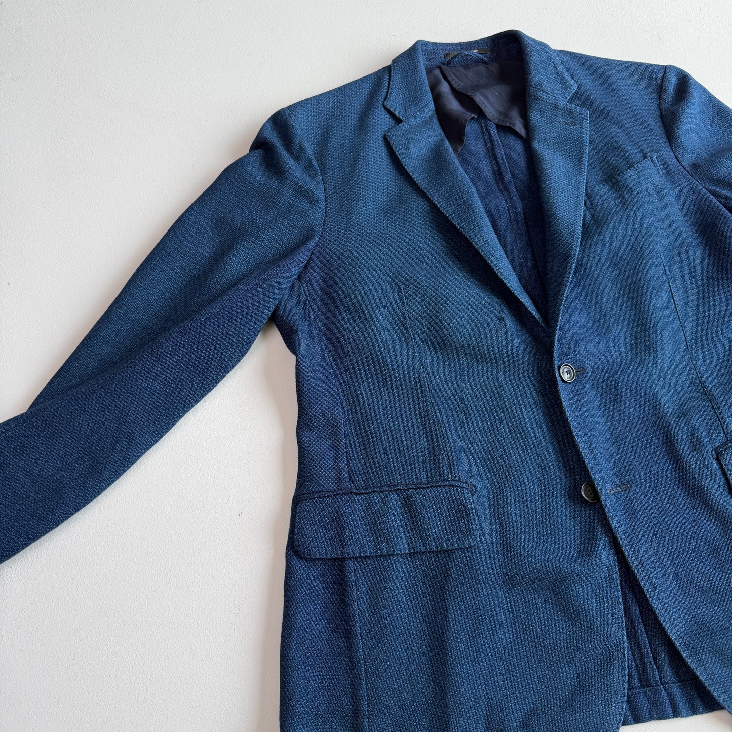 Ermenegildo Zegna (54R) Indigo Knit Cotton Unstructured Sports Jacket