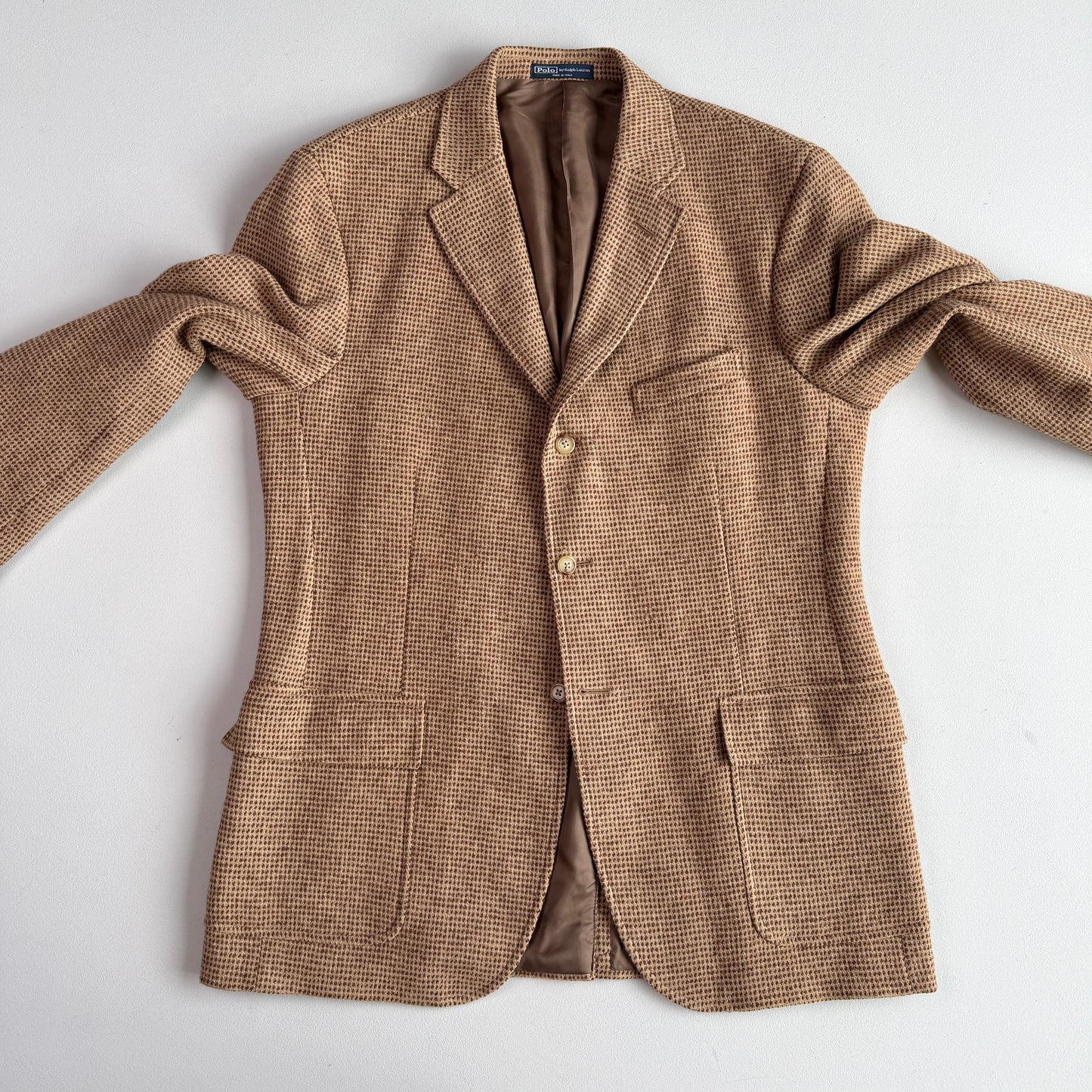 VNTG Polo Ralph Lauren (44L) Barleycorn Tweed Wool Sport Coat