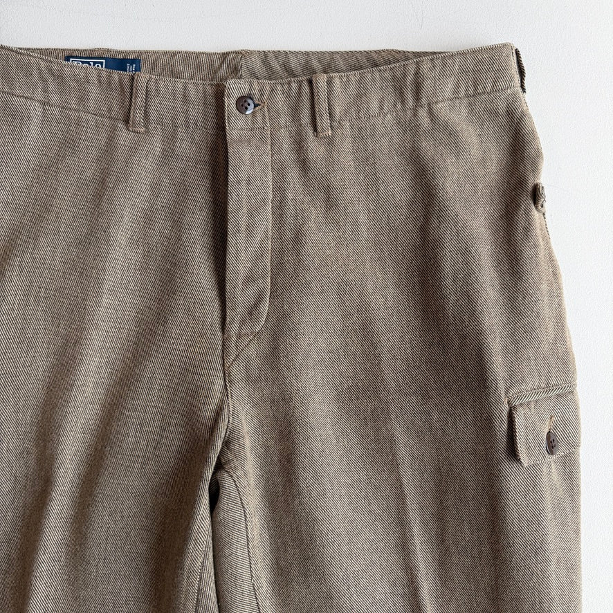 VNTG Polo Ralph Lauren (36x33) Taupe Cotton Twill Cargo Utility Pants