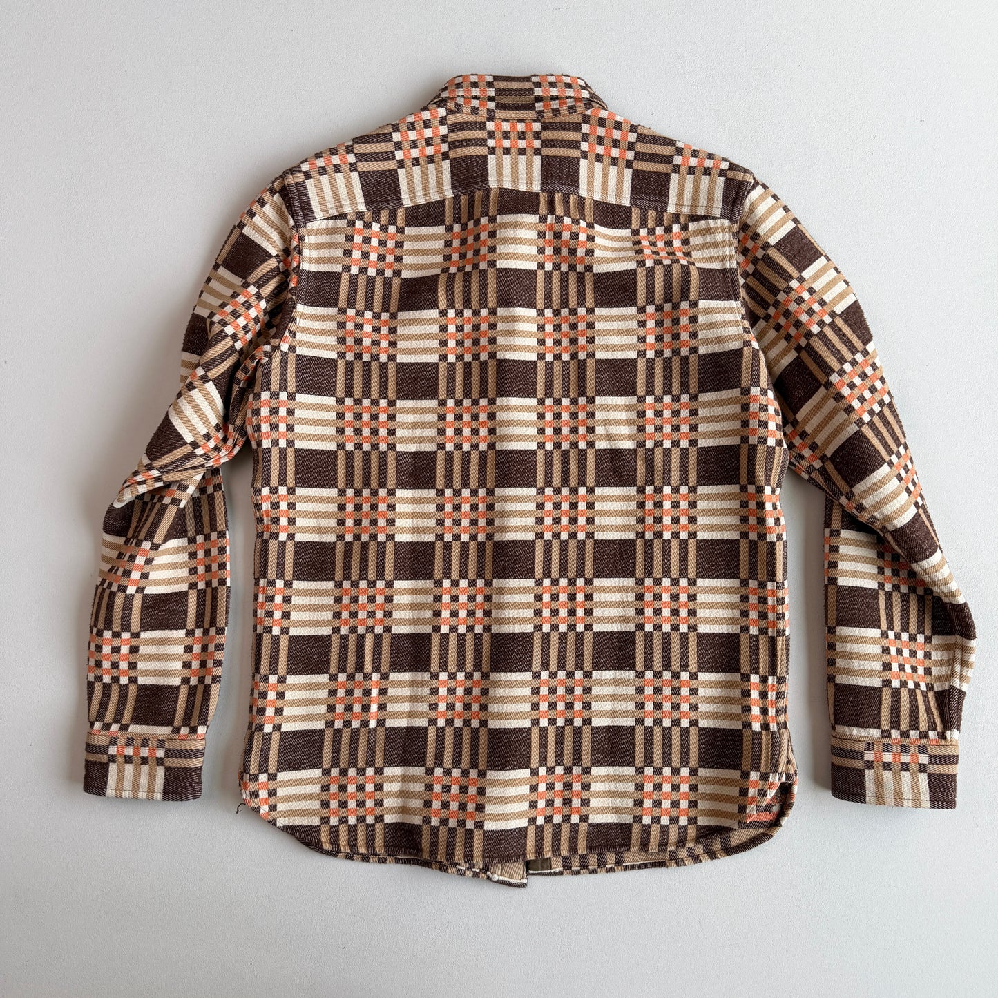 RRL Ralph Lauren (M) Cody Jacquard Cotton Brown/Orange Heritage Work Shirt (Copy)