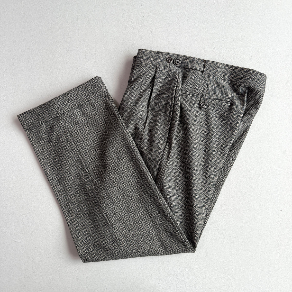VNTG Polo Ralph Lauren (42R - 34x30) Wool Flannel Glen Check Three-Piece Suit