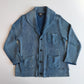 RRL Ralph Lauren (XL) Sun-Faded Indigo Cotton Knit Cardigan Sweater