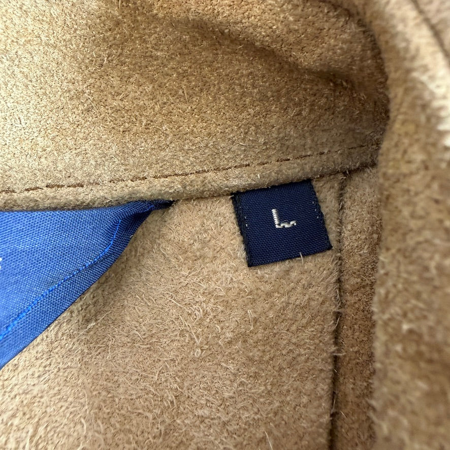 VNTG Polo Ralph Lauren (L) Rugged Suede Leather Khaki Safari Coat