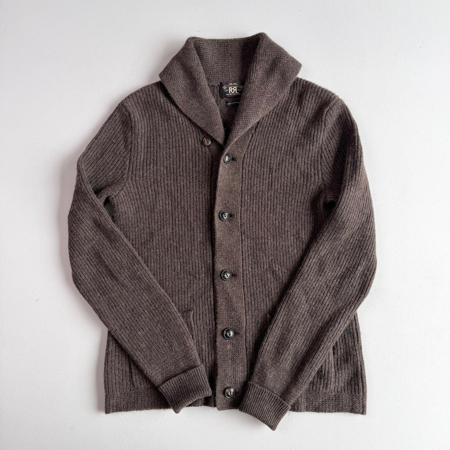 RRL Ralph Lauren (M) 100% Cashmere Taupe Knit Cardigan