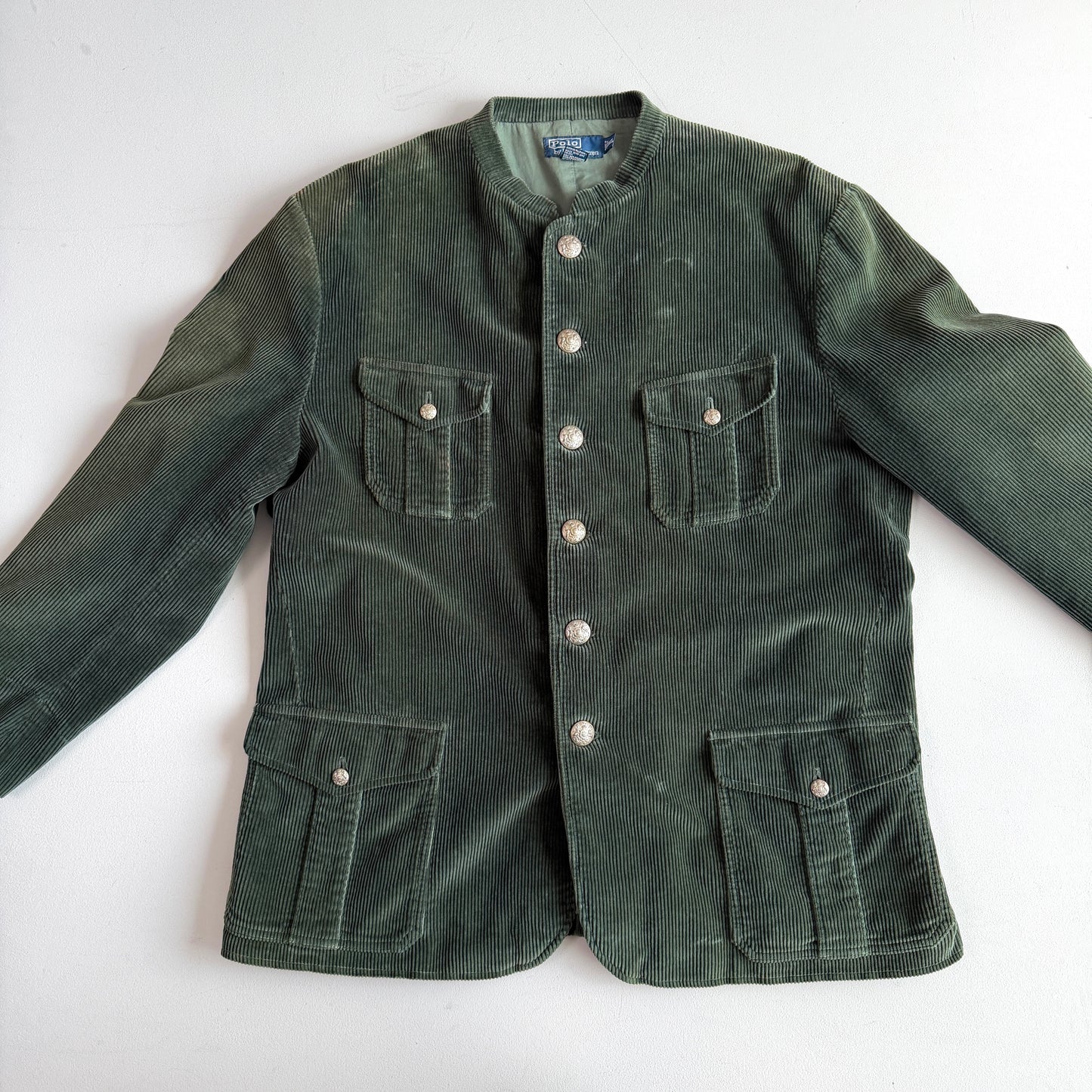 VNTG Polo Ralph Lauren (2XL) Loden Green Corduroy Half-Belt Field Jacket