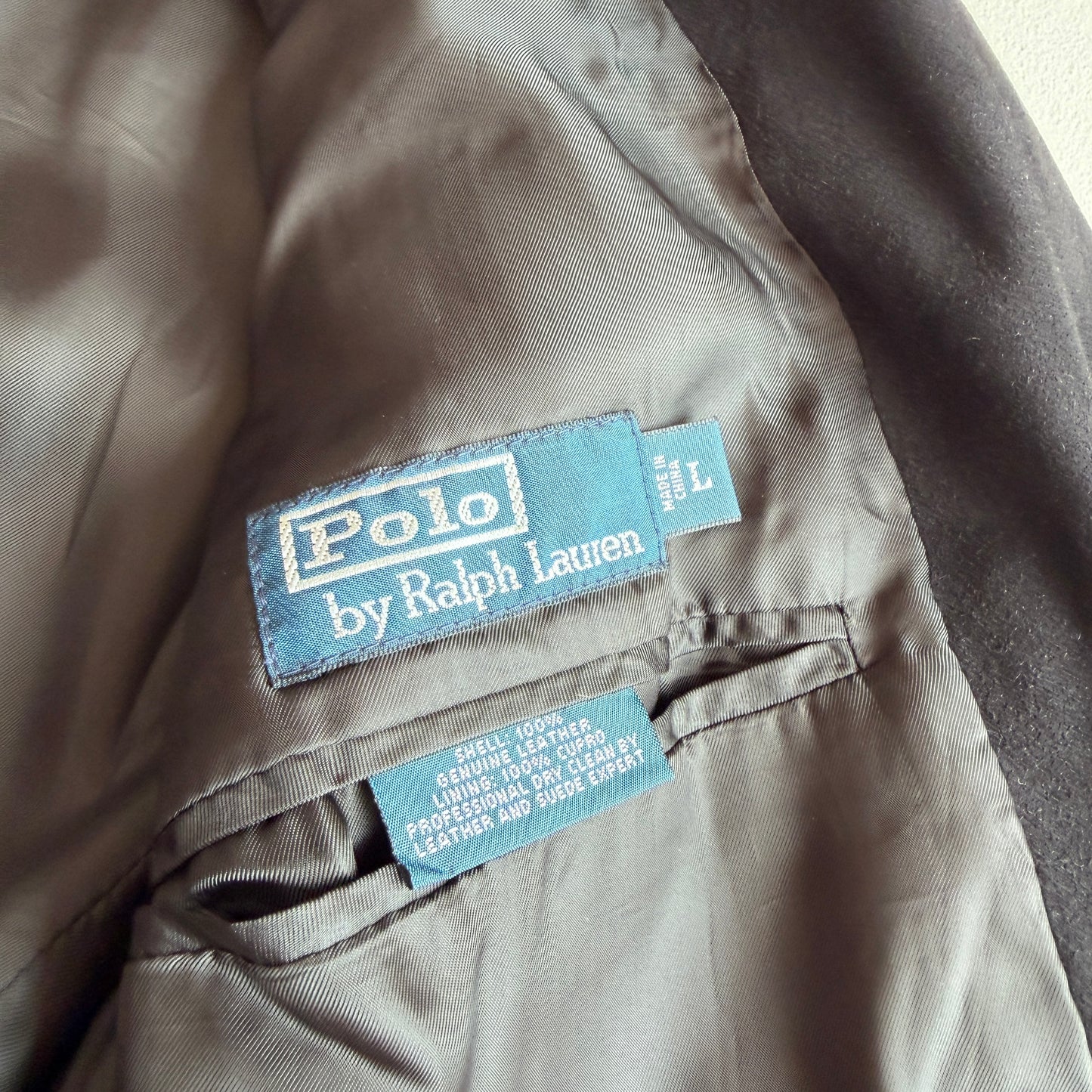 NWT Polo Ralph Lauren (L) Suede Leather Hacking Equestrian Black Sports Jacket Coat