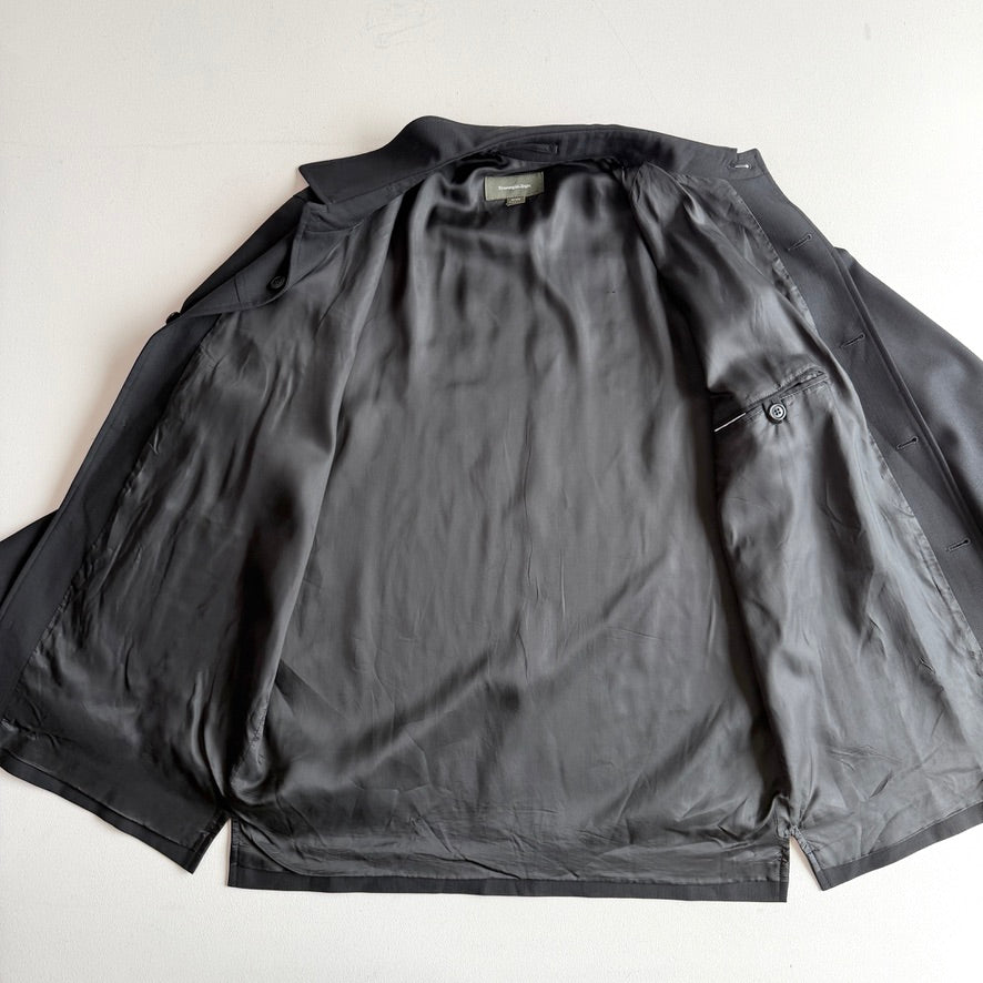 Ermenegildo Zegna (M/50) Black 100% Wool Woven Car Coat