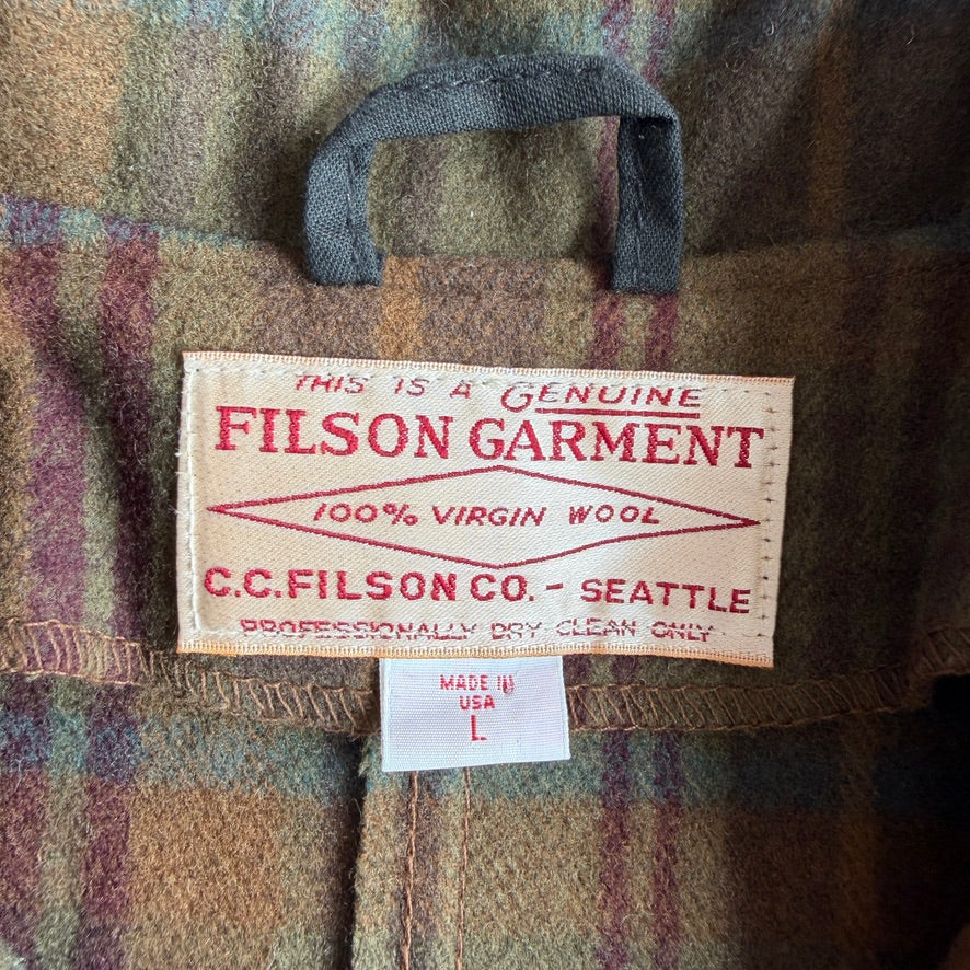 Filson (L) Yukon Wool Plaid Shooting Cruiser Mackinaw Coat