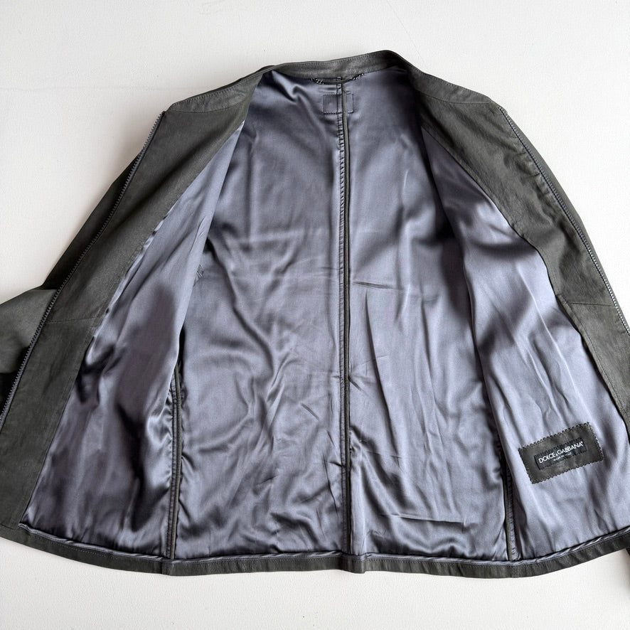 Dolce & Gabbana (50IT) Thin/Skived Lamb Leather Lined Cafe Racer Jacket