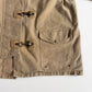 VNTG Polo Ralph Lauren (XL) Sage Fireman Clasp Leather Trim Canvas Coat