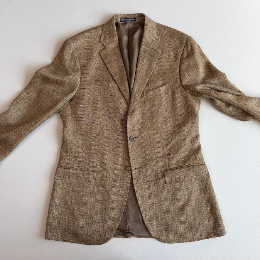 Polo Ralph Lauren (42L) Silk/Linen/Wool Overcheck Herringbone/Birdseye Sports Coat