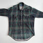 RARE! Polo Ralph Lauren (M) Suede Leather Plaid Tartan Button Front Shirt VNTG