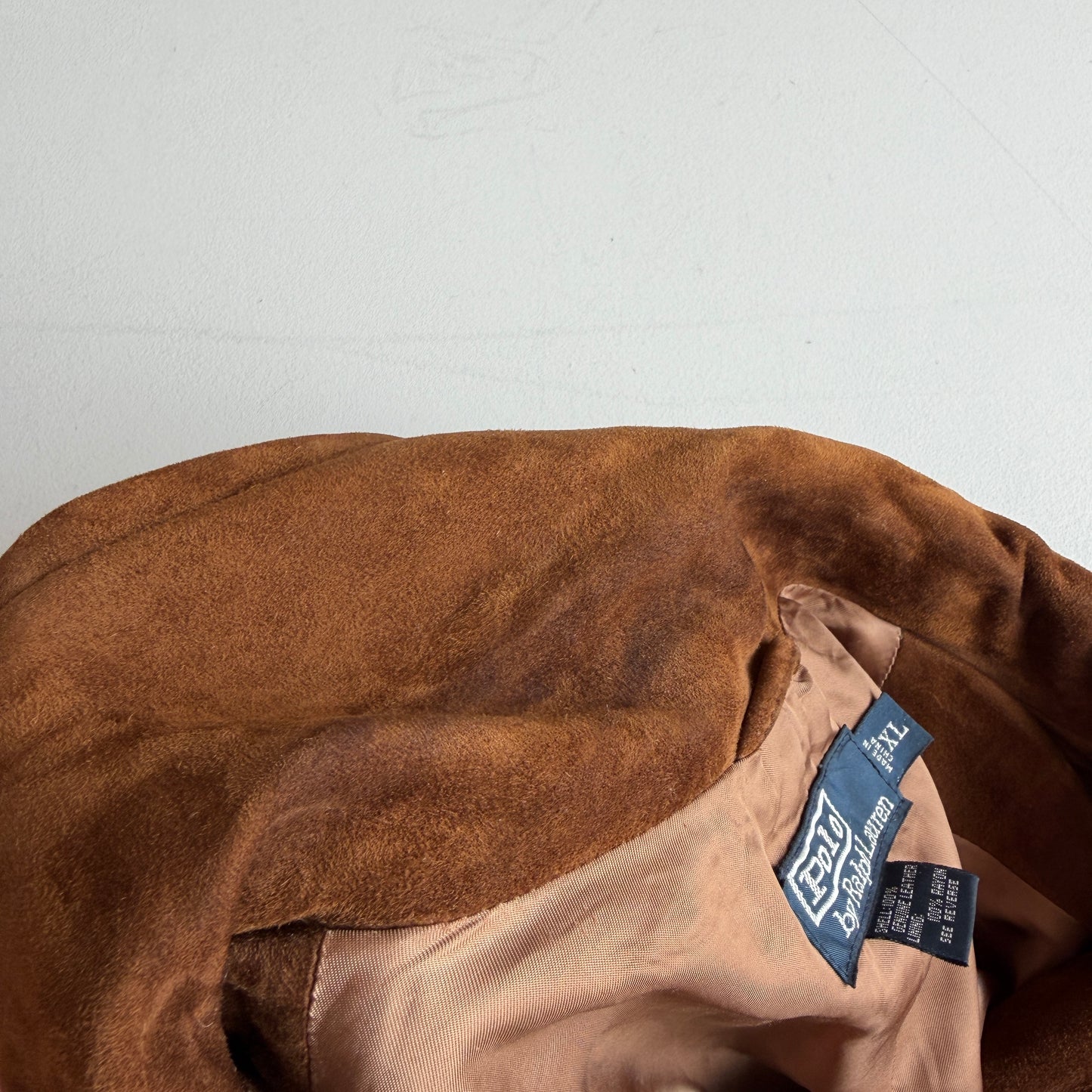 Polo Ralph Lauren (XL) Double Breasted Suede Leather Tawny Brown Coat