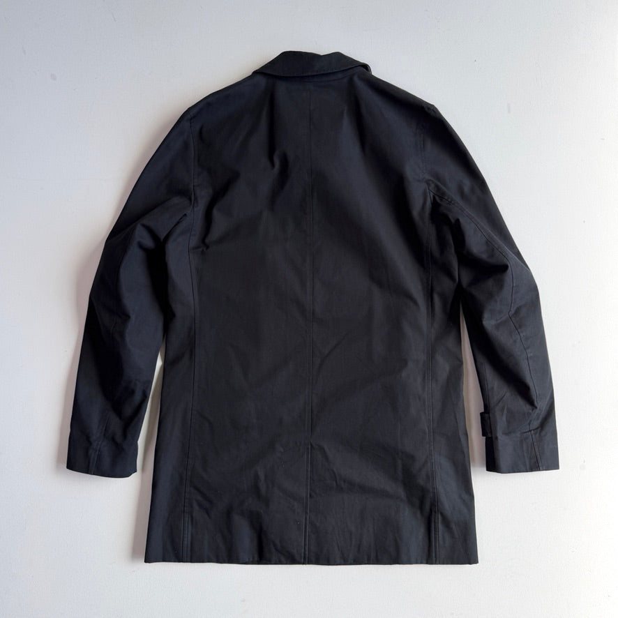 Burberry (48IT / M) Black 100% Cotton Gabardine Twill Car Coat