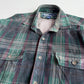 RARE! Polo Ralph Lauren (M) Suede Leather Plaid Tartan Button Front Shirt VNTG