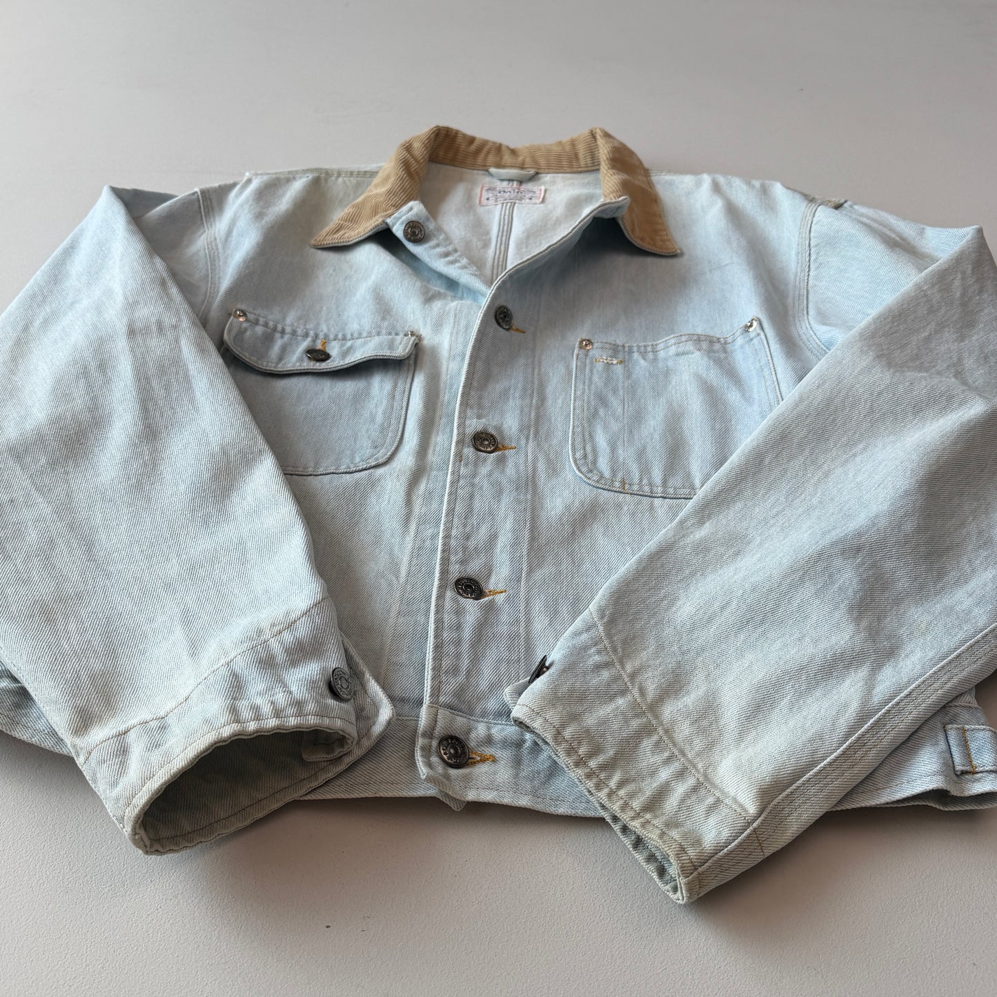 VNTG Polo Ralph Lauren (XL) "Sun-Bleached" Western Trucker Denim Jacket