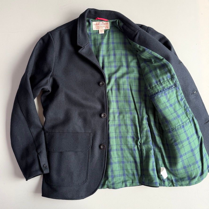 Filson (XL) Half-Norfolk Wool Cotton Lined Blue Sport Coat