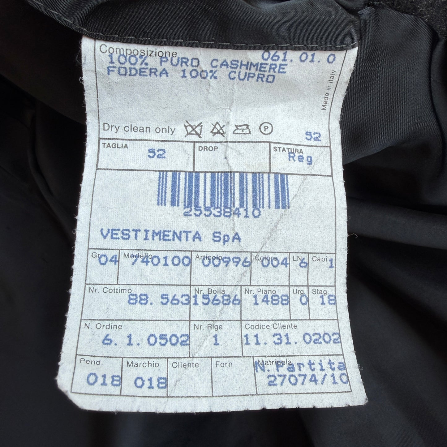 VNTG Giorgio Armani (42 / 52) 100% Cashmere Double Breast Overcoat
