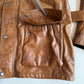 NWT Belstaff (58IT / 2XLT) Panther Cognac Four Pocket Leather Motorcycle Jacket