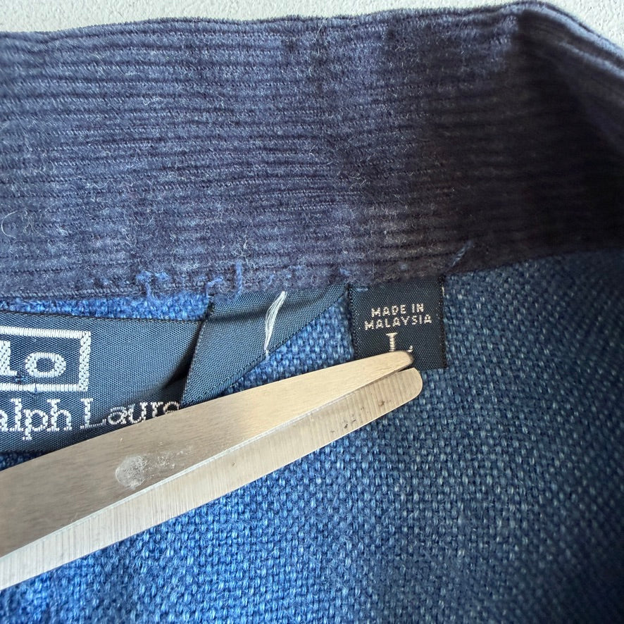 VNTG Polo Ralph Lauren (L) 100% Linen "bleu de travail" Indigo Chore Workwear Coat