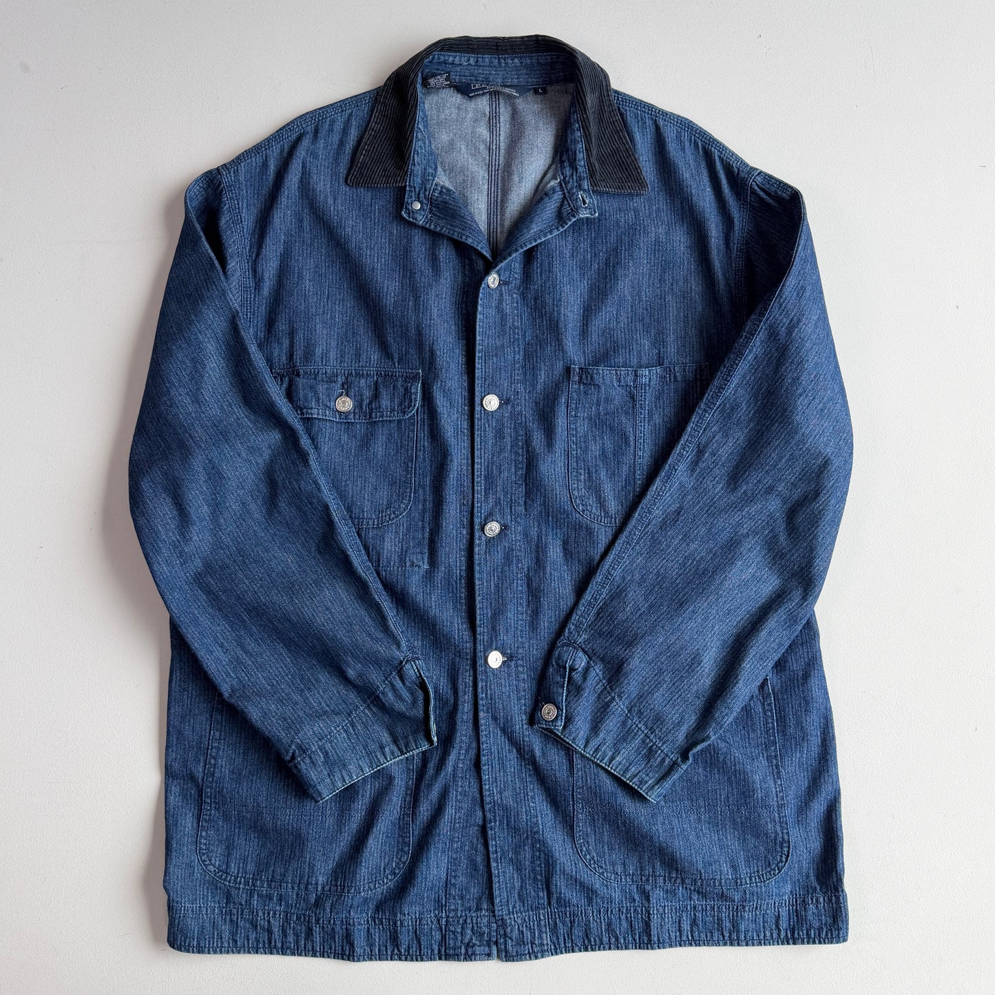 VNTG Polo Ralph Lauren (L) Indigo Herringbone Twill Cotton Chore Coat
