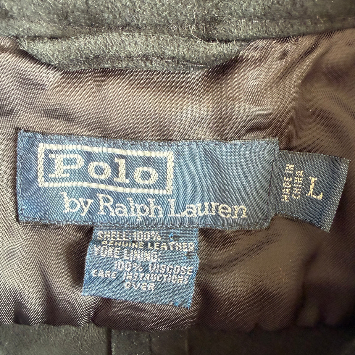 Polo Ralph Lauren (L) Black Suede Leather Button Front Shirt