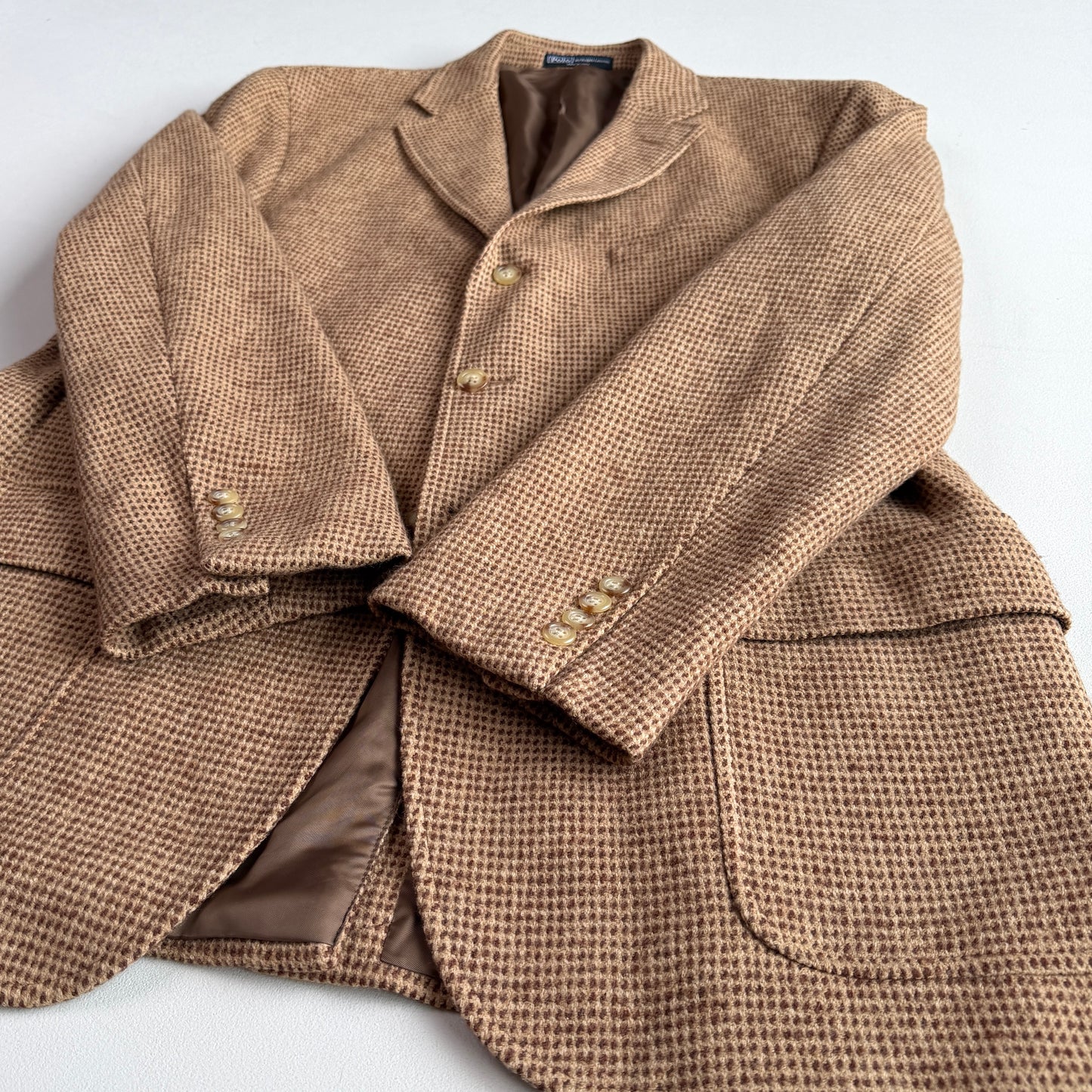 VNTG Polo Ralph Lauren (44L) Barleycorn Tweed Wool Sport Coat