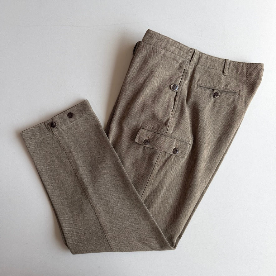 VNTG Polo Ralph Lauren (36x33) Taupe Cotton Twill Cargo Utility Pants