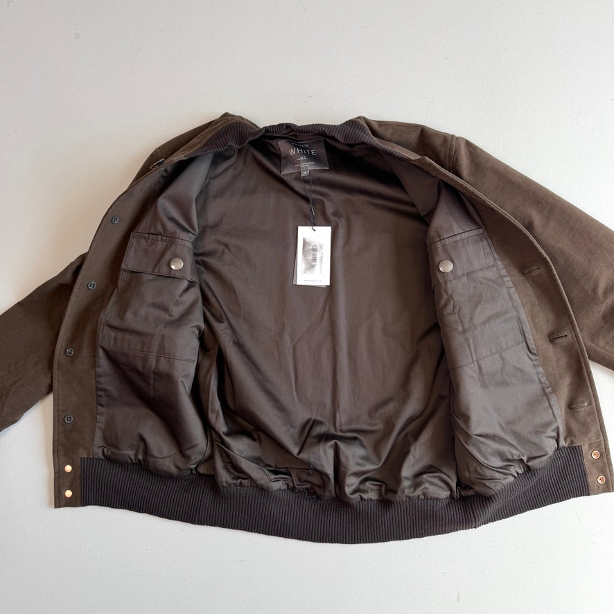 NWT Private White VC (3 / S) Brown Moleskin Cotton Blend Bomber Jacket