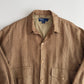 VNTG Polo Ralph Lauren (L) 100% Linen Houndstooth Button Bomber-Style Jacket