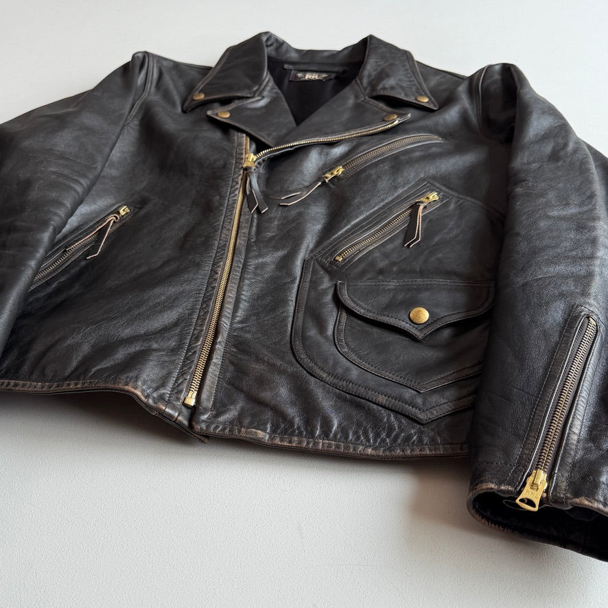 Rare! RRL Ralph Lauren (L) Hand Painted "Lucky Tens" Motorcycle Jacket