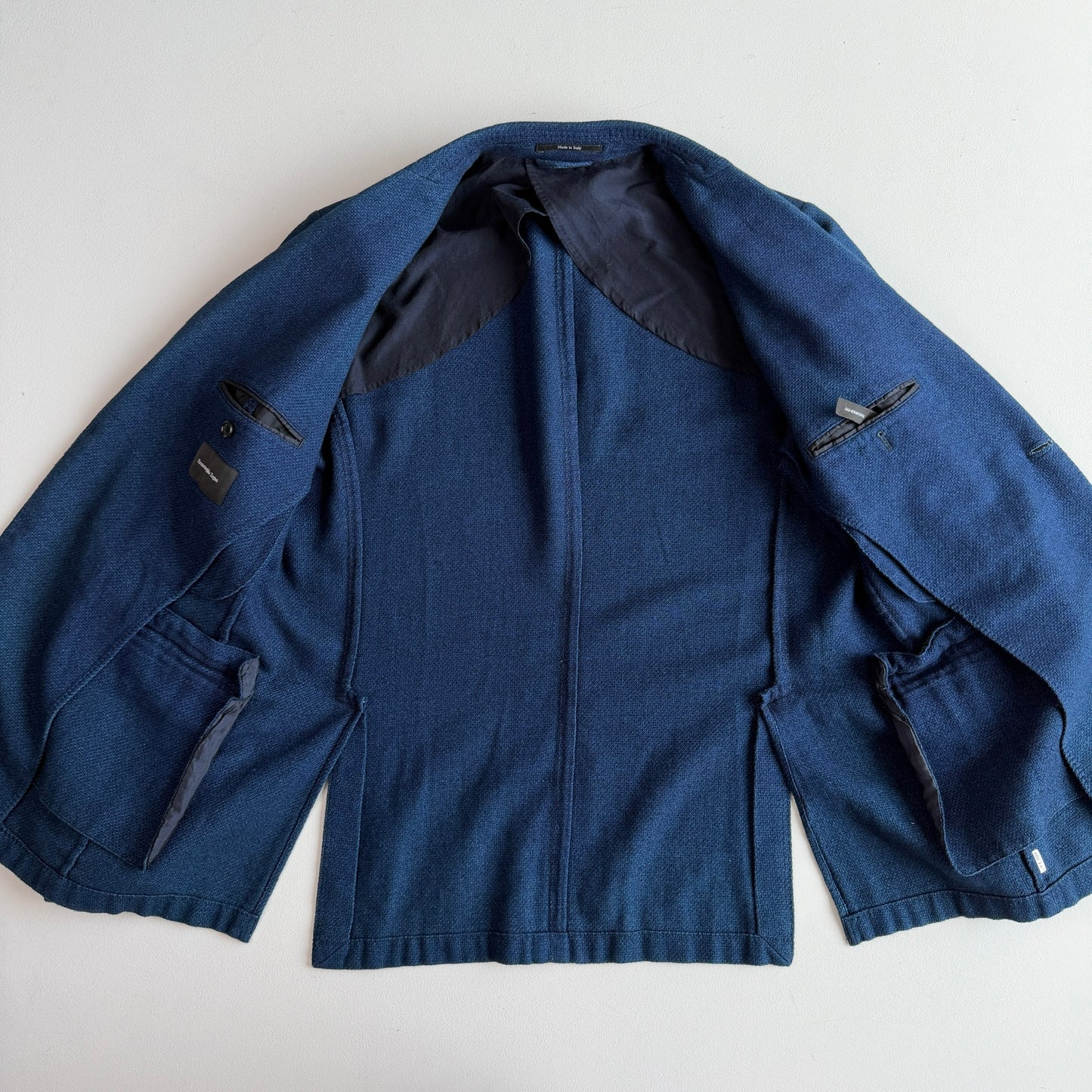 Ermenegildo Zegna (54R) Indigo Knit Cotton Unstructured Sports Jacket