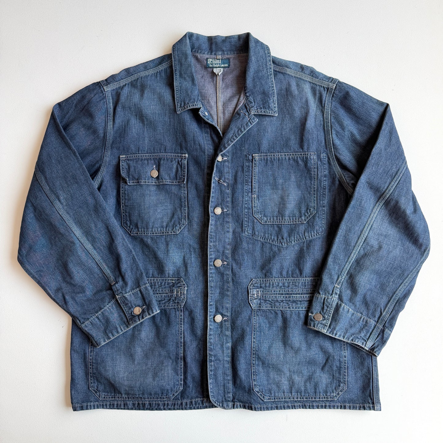VNTG Polo Ralph Lauren (2XL) Indigo Chore Coat (believe made in Japan)