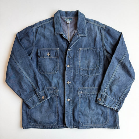 VNTG Polo Ralph Lauren (2XL) Indigo Chore Coat (believe made in Japan)