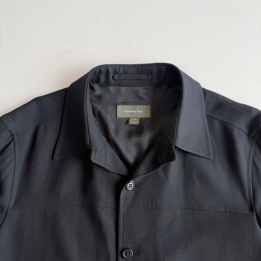 Ermenegildo Zegna (M/50) Black 100% Wool Woven Car Coat