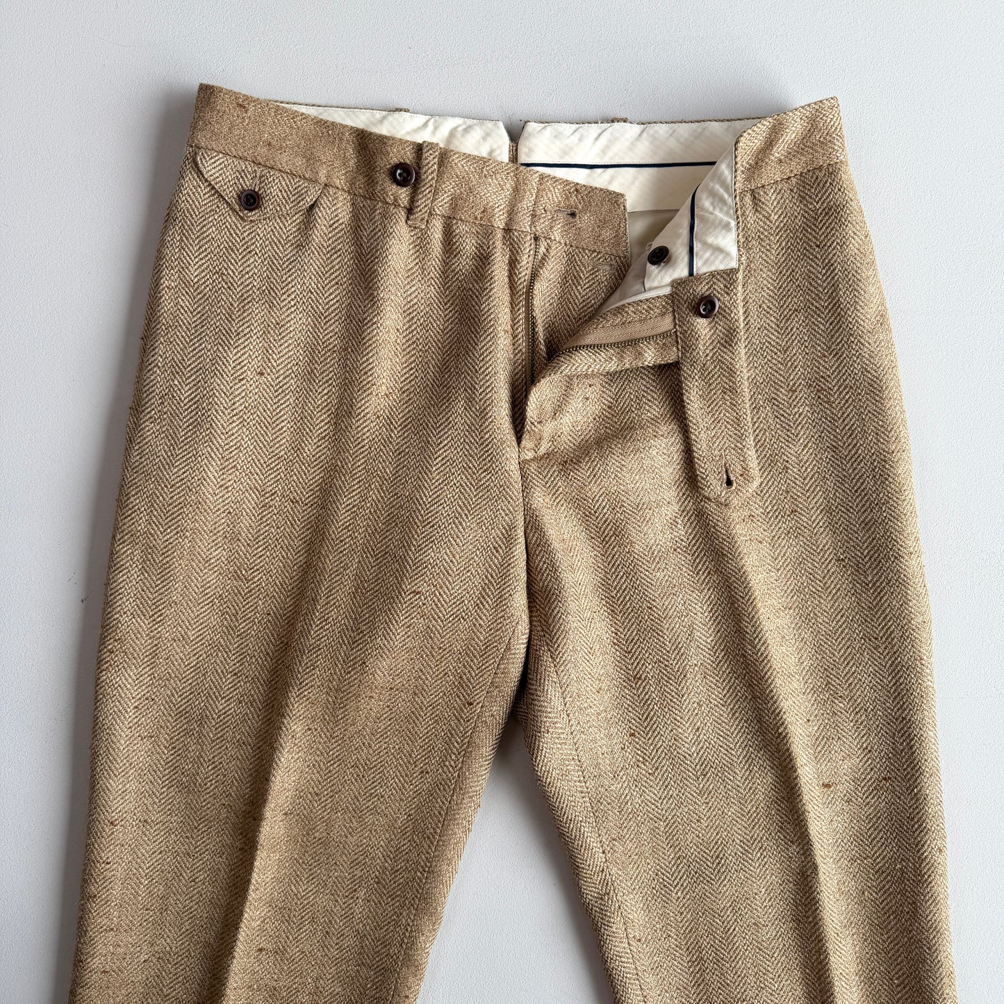 Polo Ralph Lauren (34x30) Golden Wheat Silk/Linen Herringbone Pants