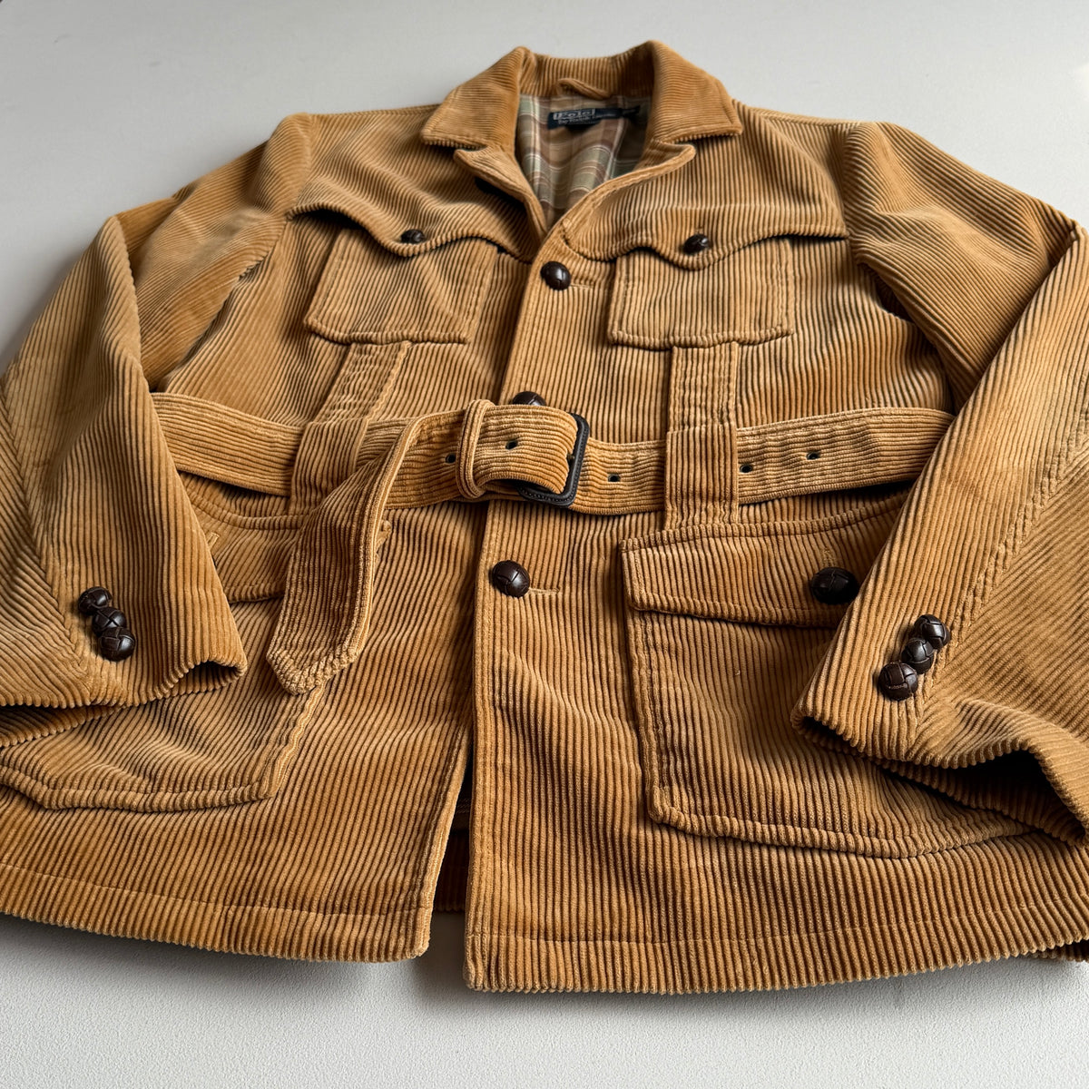 Polo Ralph Lauren (S) Norfolk Corduroy Belted Tan Coat Jacket