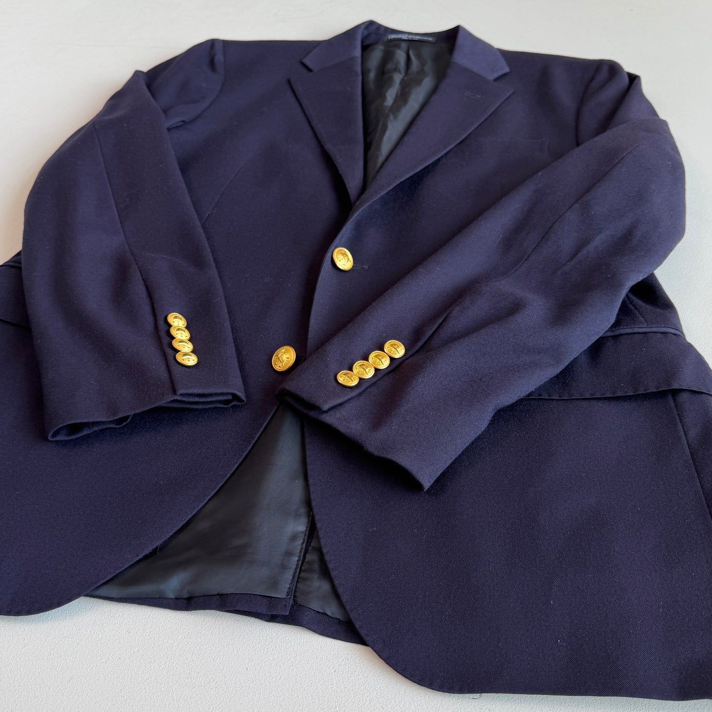 Polo Ralph Lauren (41R) Navy Blue Saxony Wool Blazer Sports Coat