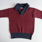 Polo Ralph Lauren (S) 100% Wool Maroon Shawl Collar Rib-Knit Sweater