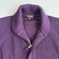 Paul Stuart (XL) Royal Purple Wool Heavy Rib-Knit Zip Sweater Cardigan